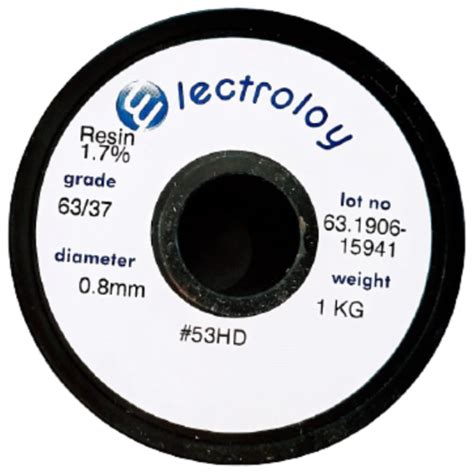 Electroloy® 0.8mm Sn63Pb37 No-Clean Solder Wire | 1Kg