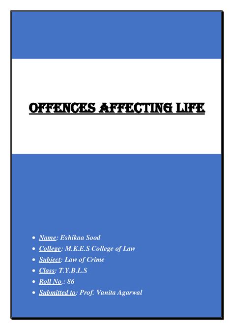 T.Y.B.L.S Crime Law Notes by Eshikaa Sood - IPC Overview & Sections ...