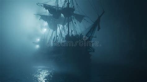 Cursed Pirate on a Ghost Ship Stock Illustration - Illustration of ...