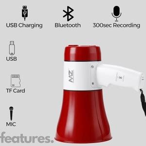 BAYEEN X28 Mic18 MIC Megaphone Speaker Portable Horn Recorder Player ...