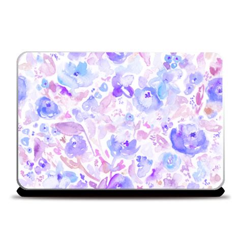 Blue Floral Watercolor Laptop Skins – PosterGully