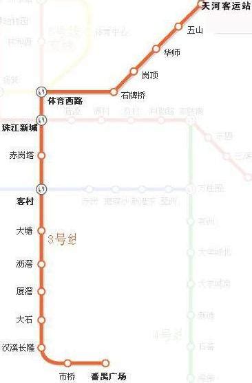 广州地铁3号线线路图-广州地铁那个3号线怎么坐的
