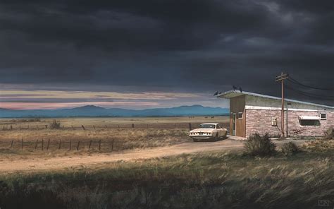 Download wallpaper 2560x1600 ranch, car, building, country, landscape ...