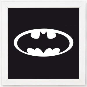 Batman Logo - Super Hero's White Framed Wall Hanging Art Print for ...