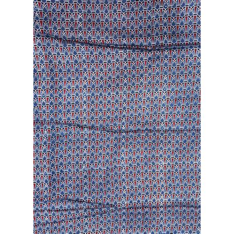 3 m Art Deco Ajrakh Modal Fabric - Blue-Red – Red Earth