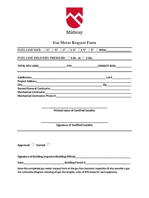 Fillable Online Gas Meter Request Form Fax Email Print - pdfFiller