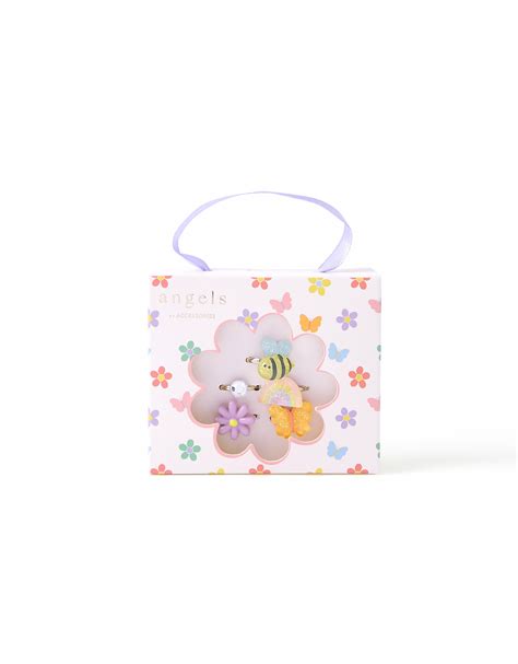 Accessorize Girl Set of 5 Garden Ring Set - Accessorize India