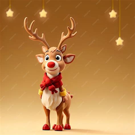 Premium Photo | Cartoon reindeer clipart christmas Animation style with ...