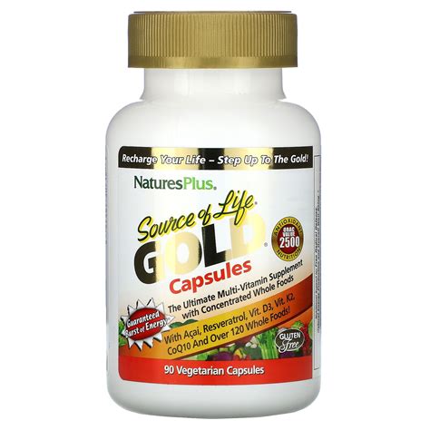 Nature's Plus - Source Of Life Gold Capsules Ultimate Multi-Vitamin ...