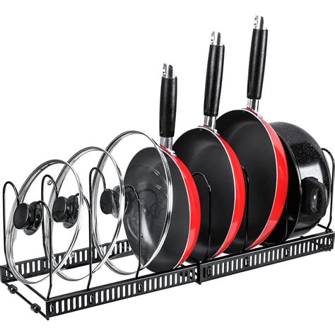 Pot and Pan Organizer Lid Holder Expandable, Tomorotec Cabinet Pot Lid ...