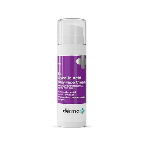The Derma Co 8% Glycolic Acid Daily Face Cream with Cica Extract ...