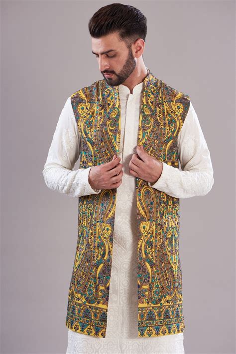 Formal kalmkari long open shrug