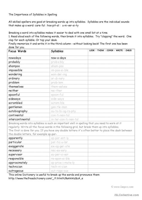 Syllables Worksheet Solved 的图像结果