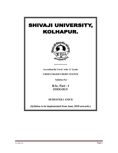 B. Sc. 1 CBCS Zoology - Its a summary - ************ Accredited By NAAC ...