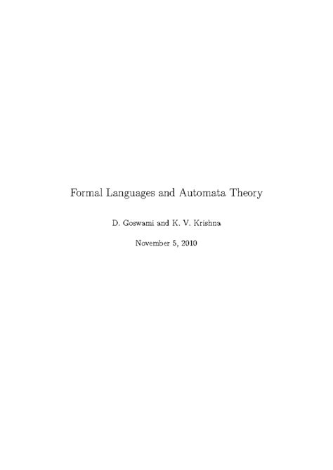 Flat-Notes - test - Formal Languages and Automata Theory D. Goswami and ...