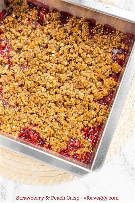 Strawberry and Peach Crisp | V for Veggy