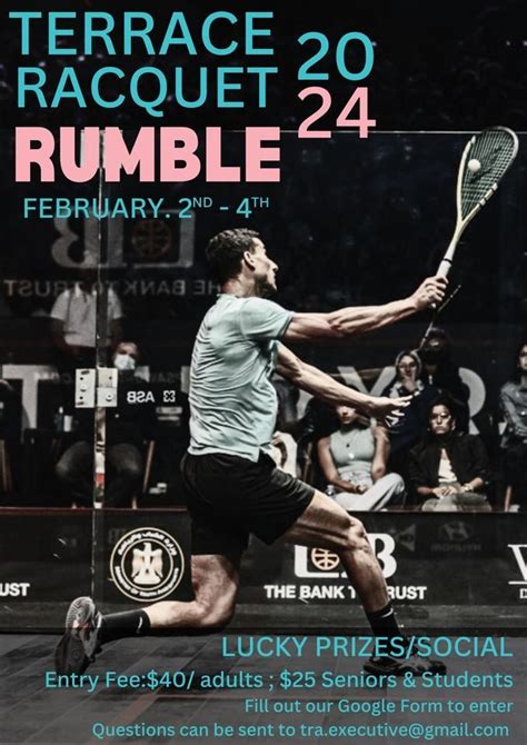 Terrace Squash Racquet Rumble 2024 - Tournament, 2607 Pear St, Terrace ...