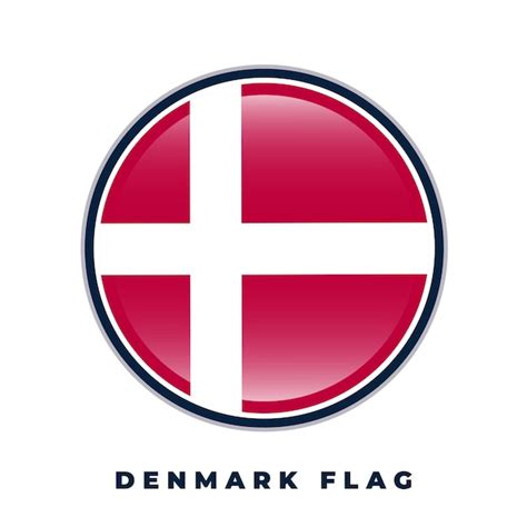 Denmark flag round design circle vector | Premium Vector