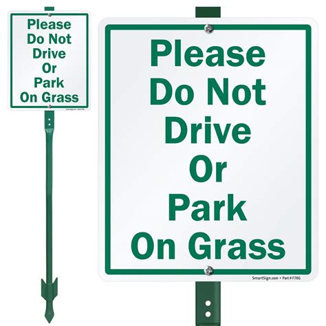 Buy SmartSign 12 x 10 inch “Please Do Not Drive Or Park On Grass ...