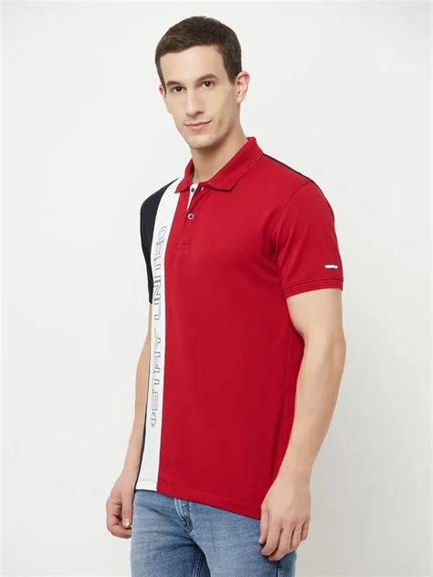 Octave Men Maroon Polo Collar T-shirt