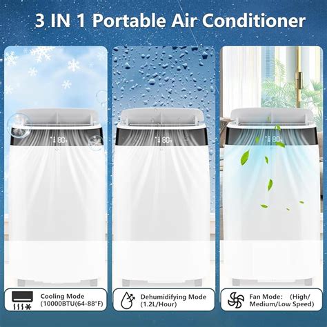 HarmonyHealth 10,000 BTU Portable Air Conditioner - 3-in-1 India | Ubuy