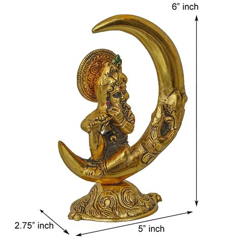 Webelkart Premium Handicrafted Gold Plated Metal Lord Krishna Sitting ...