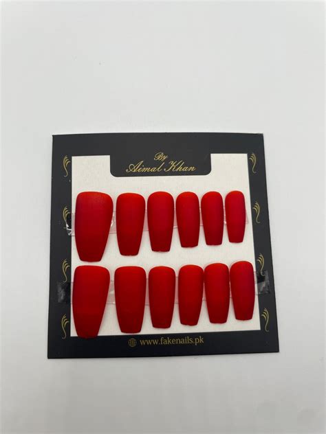 Blood Red Long Nails - FakeNails.Pk