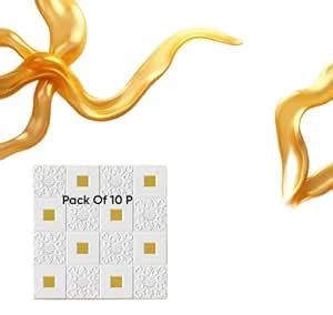 3D Brick Wallpaper ? Gold Square Design PE Foam Self-Adhesive Wall ...