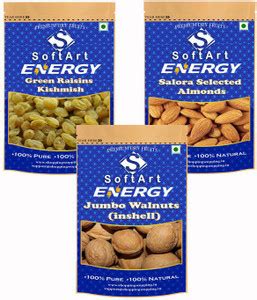 Soft Art Dry fruits combo of Green Kishmish,Salora Selected,Walnut in ...
