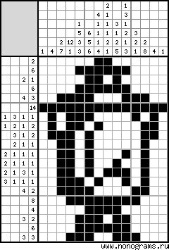 Black & white Japanese crossword «Samovar»
