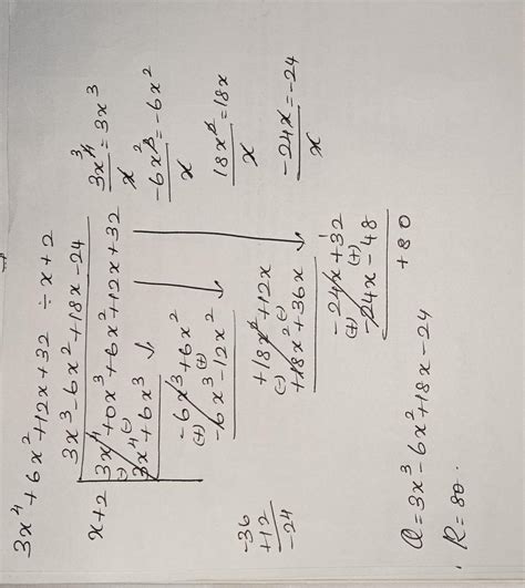 / Divide 3x^4+ 6x² + 12x + 32 by x + 2. - Brainly.in