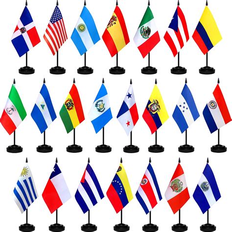 Amazon.com: TSMD 22 Countries Spanish Speaking Desk Flags Set Small ...