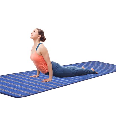 Cosmorugs Designer Blue and Grey Anti-Slip Cotton Yoga Mats 10mm Thick ...