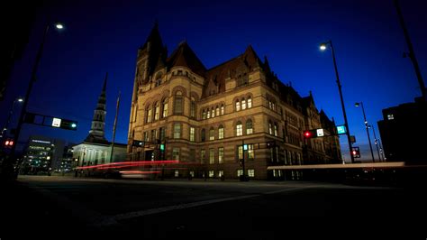 Cincinnati City Hall was lit up Tuesday night ahead of inauguration