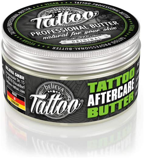 Amazon.com: believa Tattoo Aftercare Butter - Tattoo Balm for New & Older Tattoos - Vegan ...