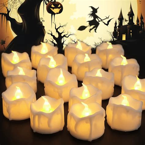 Buy SHYMERY Timer Tea Lights,16 pcs Flameless Flickering LED Tea Lights ...
