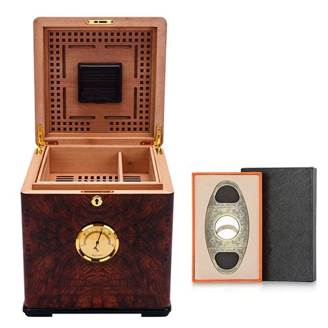 Buy Cigar Humidor, Cigar Box with Hygrometer and Humidifier, Cedar Wood ...