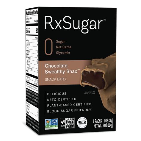 RxSugar Chocolate Swealthy Snax Keto Certified Candy Snack Made with ...