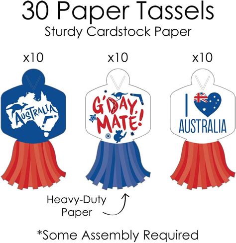 Buy Big Dot of Happiness Australia Day - 90 Chain Links and 30 Paper ...