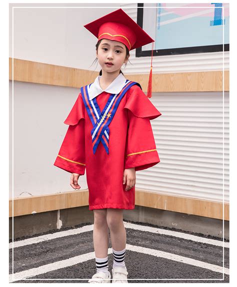 新款儿童博士服幼儿园小学生毕业礼服学士服帽表演服演出服毕业袍-阿里巴巴
