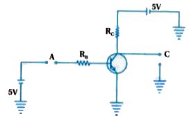 How would you set up a circuit to obtain NOT gate using a transistor?
