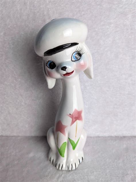 Vintage MCM Long Neck Dog Porcelain Figurine Made in Japan