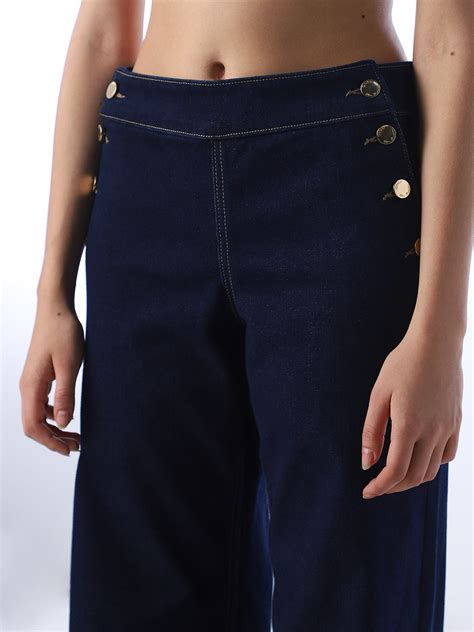 High Waist Wide Leg Sailor Jeans