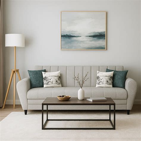 Torque - Bali Premium Fabric 3 Seater Sofa for Living Room (Grey ...