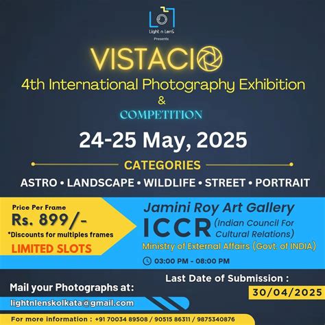 VISTACIO 4.0 International Photography Exhibition , Iccr Kolkata, 24 ...