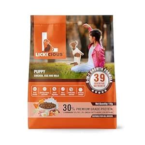 LICKICIOUS Dry Dog Food Puppy 1kg | High Protein Chicken, Rice, Egg ...
