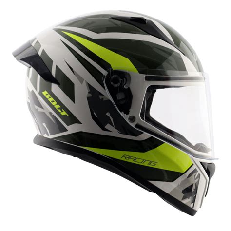 Bolt Rapid White Neon Yellow Helmet – Lk Bikers House