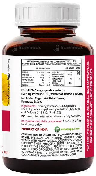 Sri Sri Tattva Supasupp Evening Primrose Oil Womens Health Capsule 60 ...