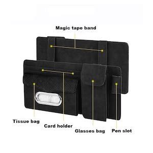 Automaze Suede Sun Visor Organizer Tissue Napkin Box Holder, with ...
