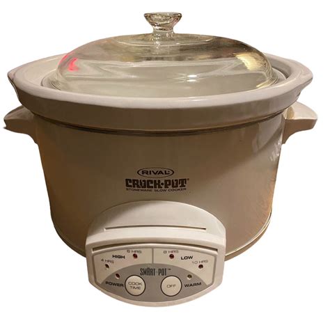 Rival Slow Cooker Stoneware Crock Pot Automatic Smart Pot Nice!